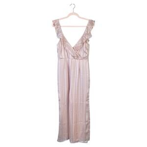 SHOW ME YOUR MUMU Bianca Jumpsuit Blush Pink Size Medium Romantic Ruffle Flirty